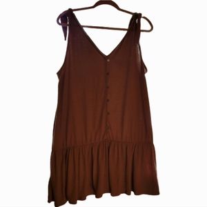 Loft women's drop waist plus size XS brown summer dress
